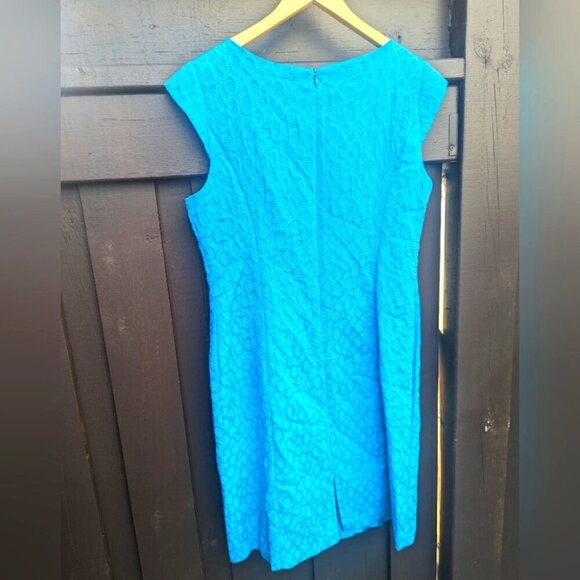 New Directions Blue Sleeveless Sheath Dress - size 14 excellent condition - Picture 4 of 9